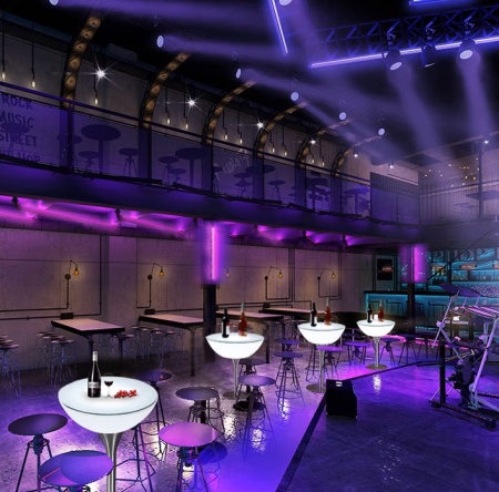 Стол светящийся круглый на металическом основании 80х80х110 Стол светящийся круглый на металическом основании 80х80х110