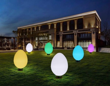 Светильник Яйцо 43х80 солнечная батарея, RGB